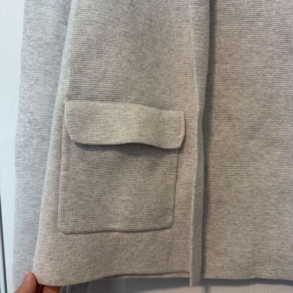 Banana Republic Milano Stitch Grey Cropped Open Front Sweater Blazer Size Small - Picture 6 of 11